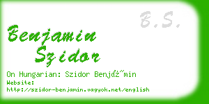 benjamin szidor business card